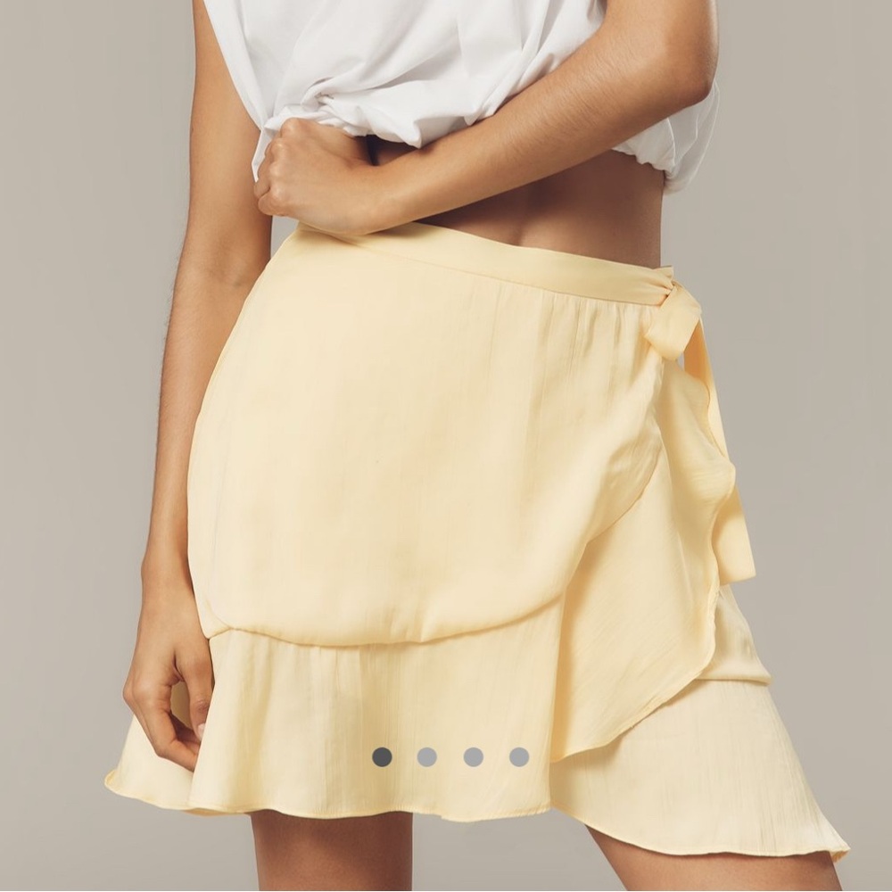 Maeve Sunray yellow ruffle mini skirt